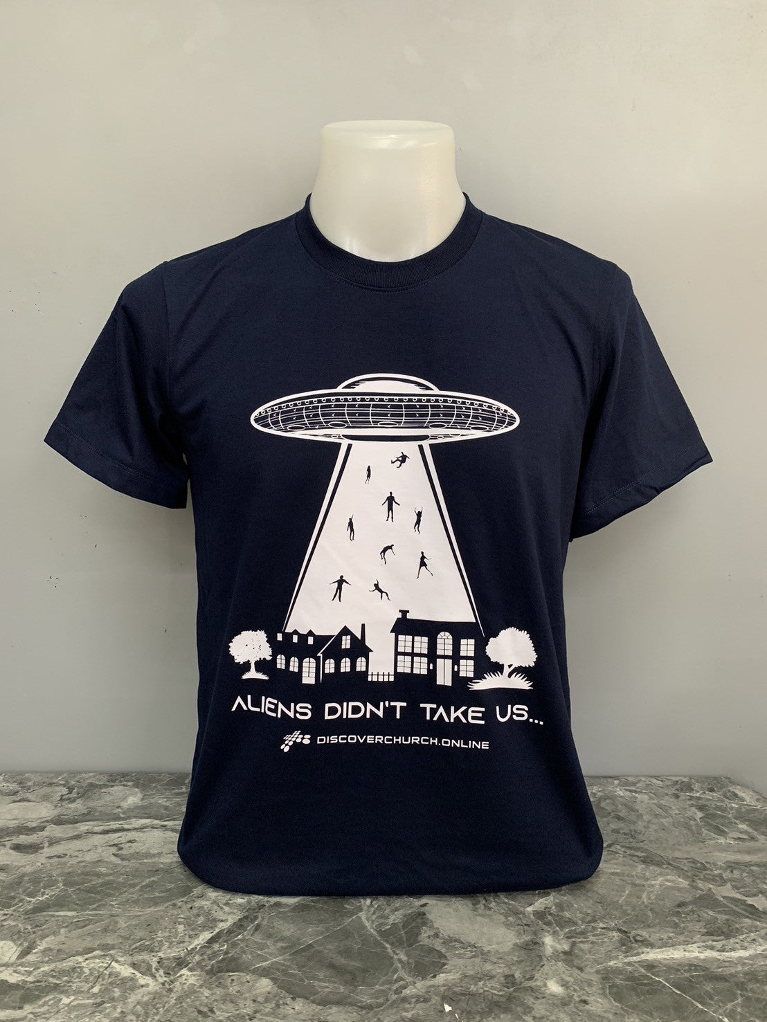 Aliens Didn't Take Us (Jesus Did) Rapture Dark Blue Navy T-Shirt